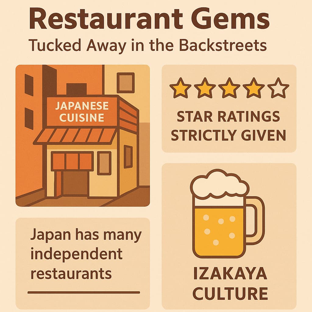 日本の“路地裏グルメ文化”をモチーフにしたインフォグラフィックです。 裏路地の小さな個人店やレビュー文化を象徴するアイコンを用いて、記事の世界観をビジュアル化しました。